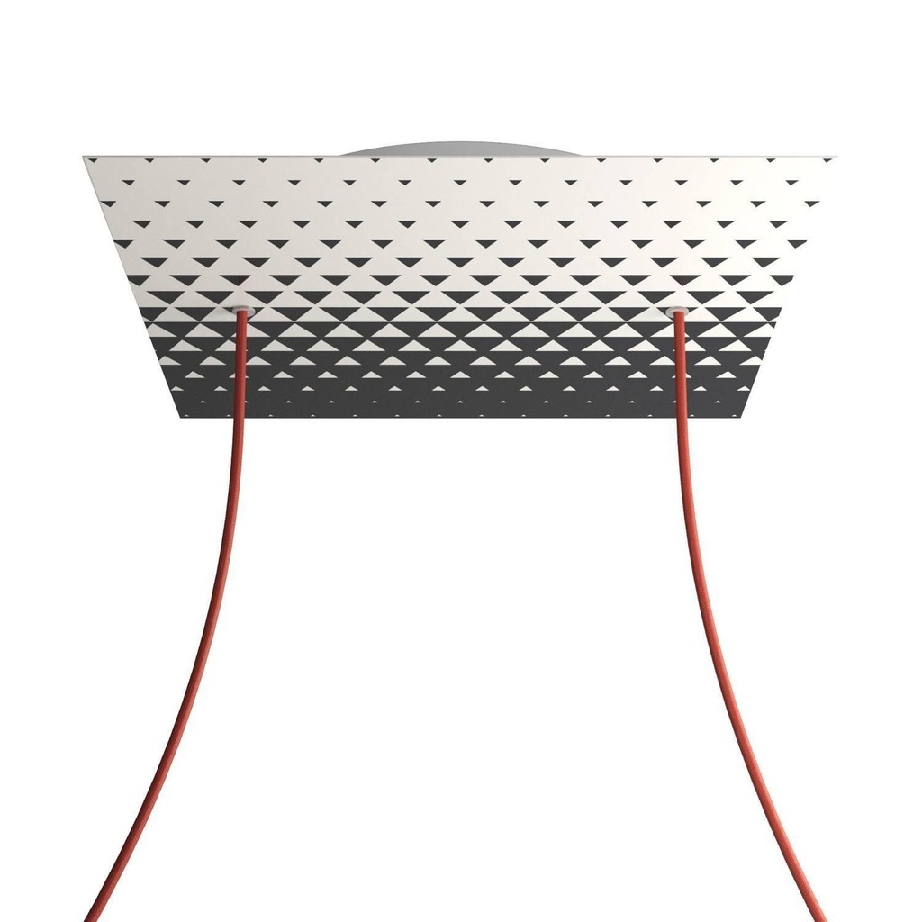 XXL Rose-One square rosette, 400 mm with 2 holes and 4 side holes -