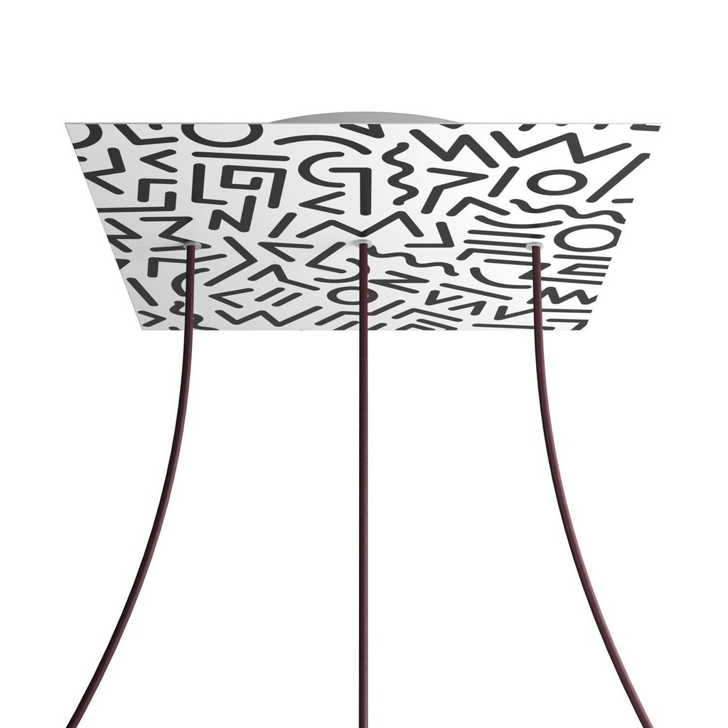 Rosone XXL Rose-One quadrato, 400 mm con 3 fori in linea e 4 fori