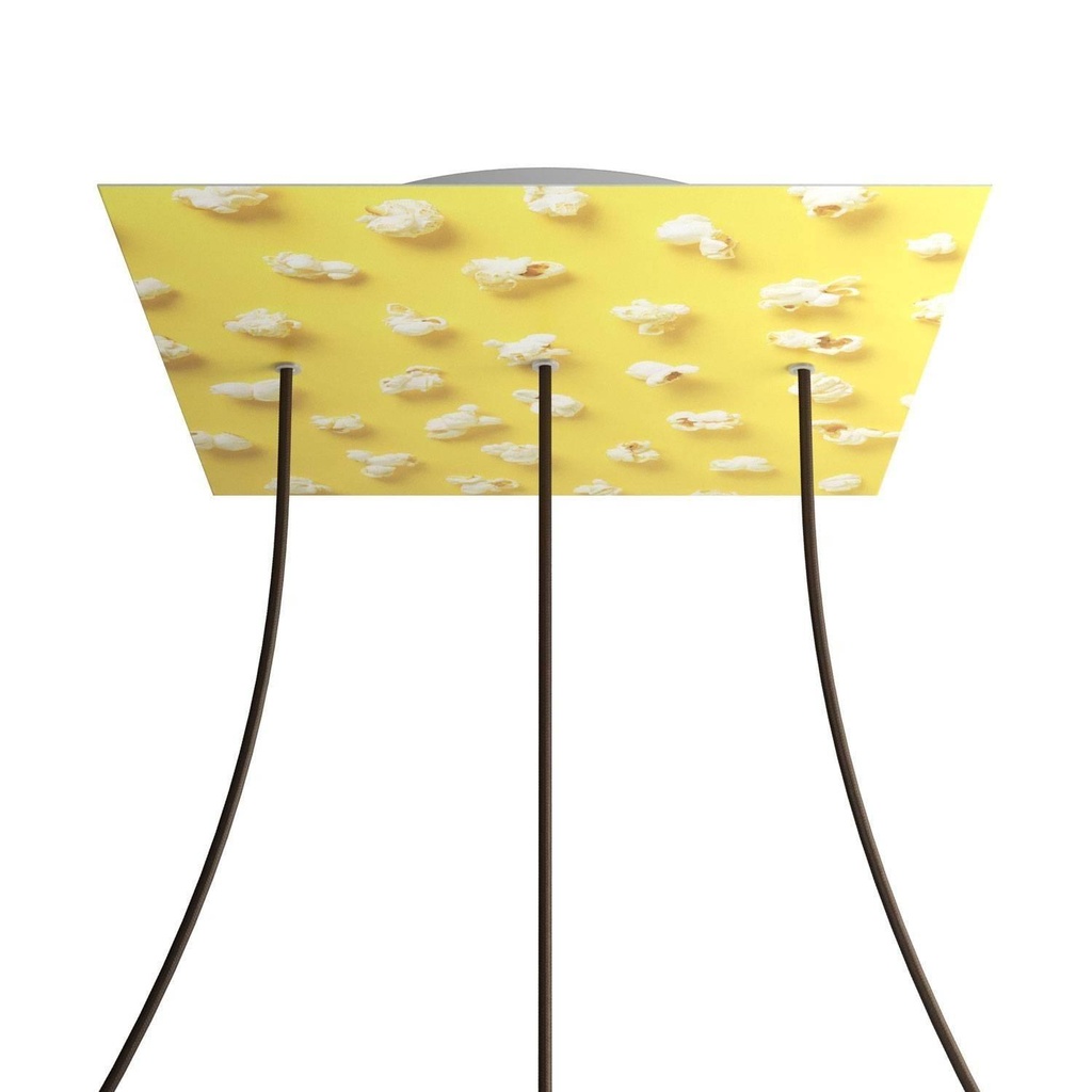 Rosone XXL Rose-One quadrato, 400 mm con 3 fori in linea e 4 fori