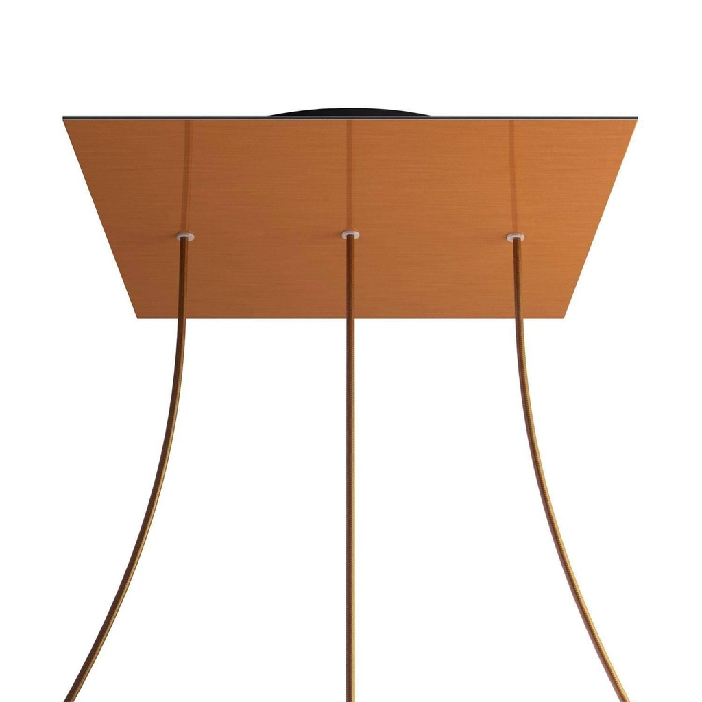 XXL Rose-One square rosette, 400 mm with 3 holes in line and 4 holes