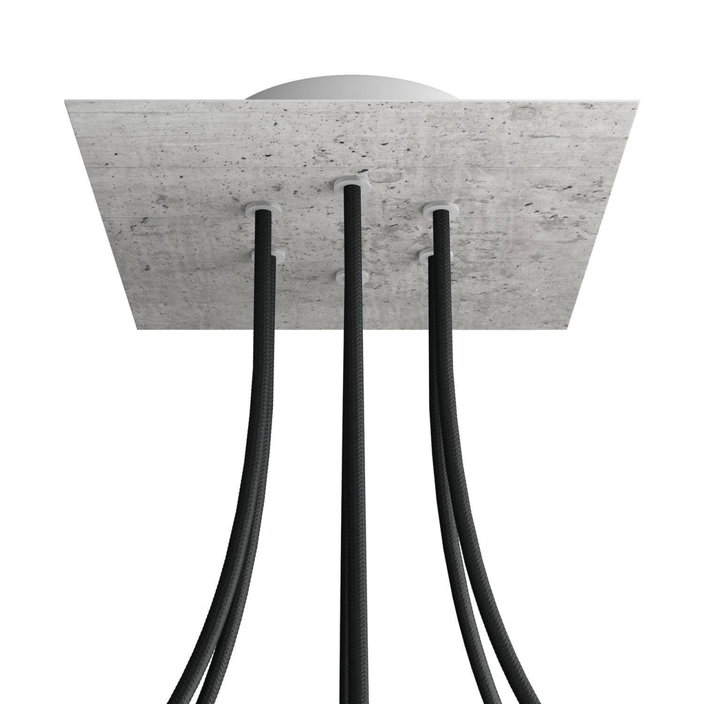 Rosone Rose-One quadrato, 200 mm con 6 fori e 4 fori laterali