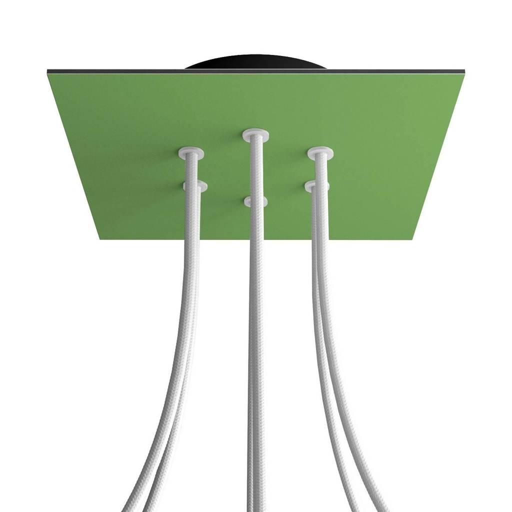 Rose-One square rosette, 200 mm with 6 holes and 4 side holes