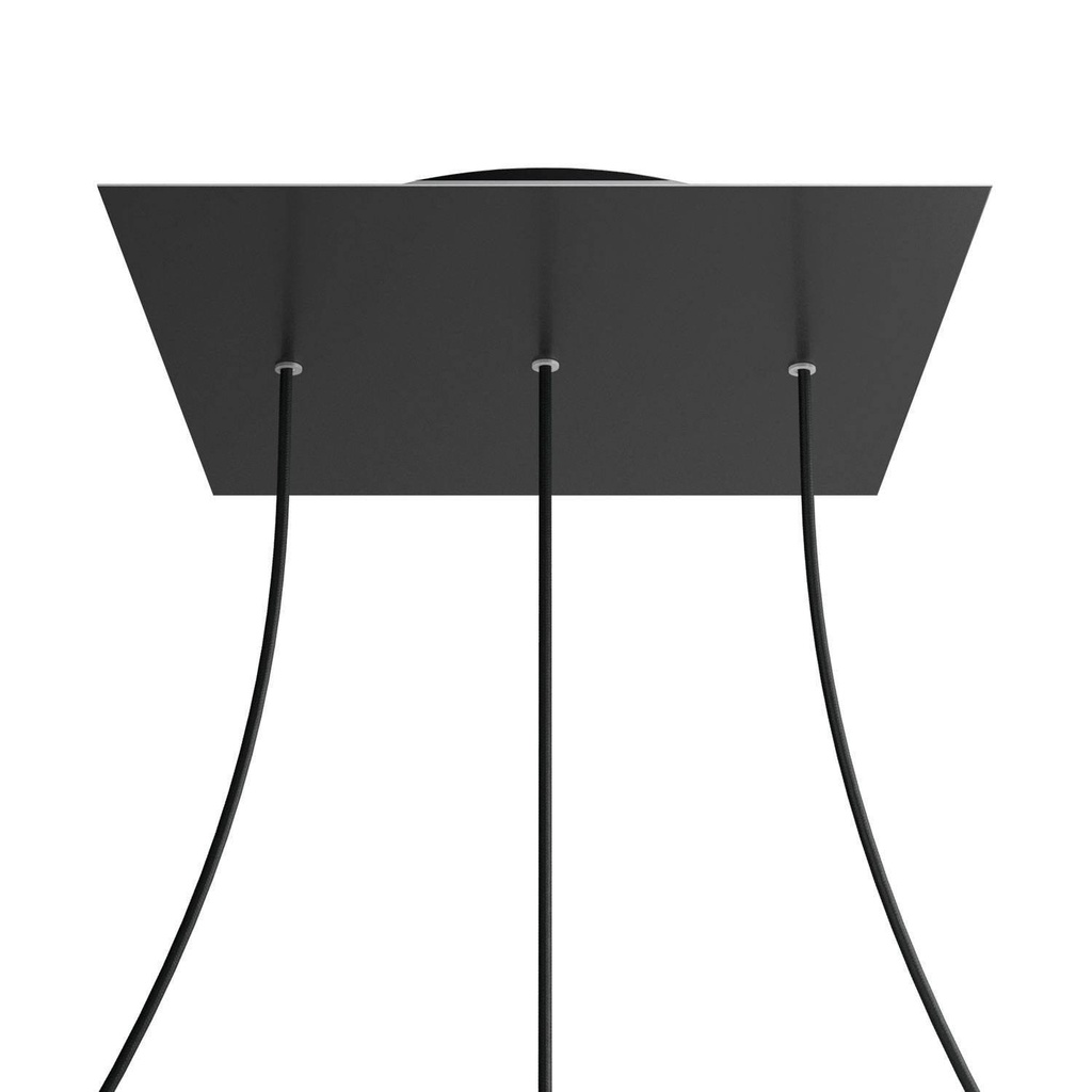 Rosone XXL Rose-One quadrato, 400 mm con 3 fori in linea e 4 fori