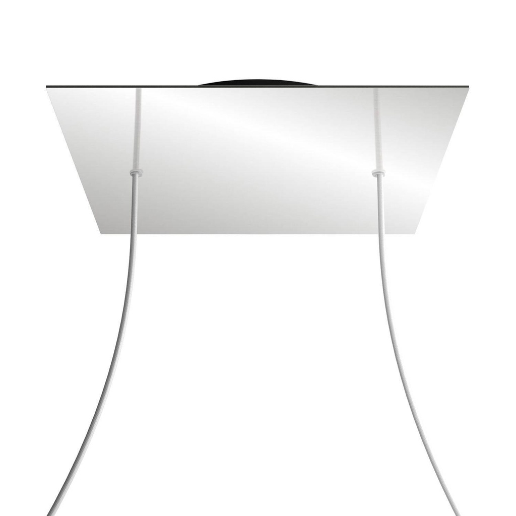 Rosone XXL Rose-One quadrato, 400 mm con 2 fori e 4 fori laterali