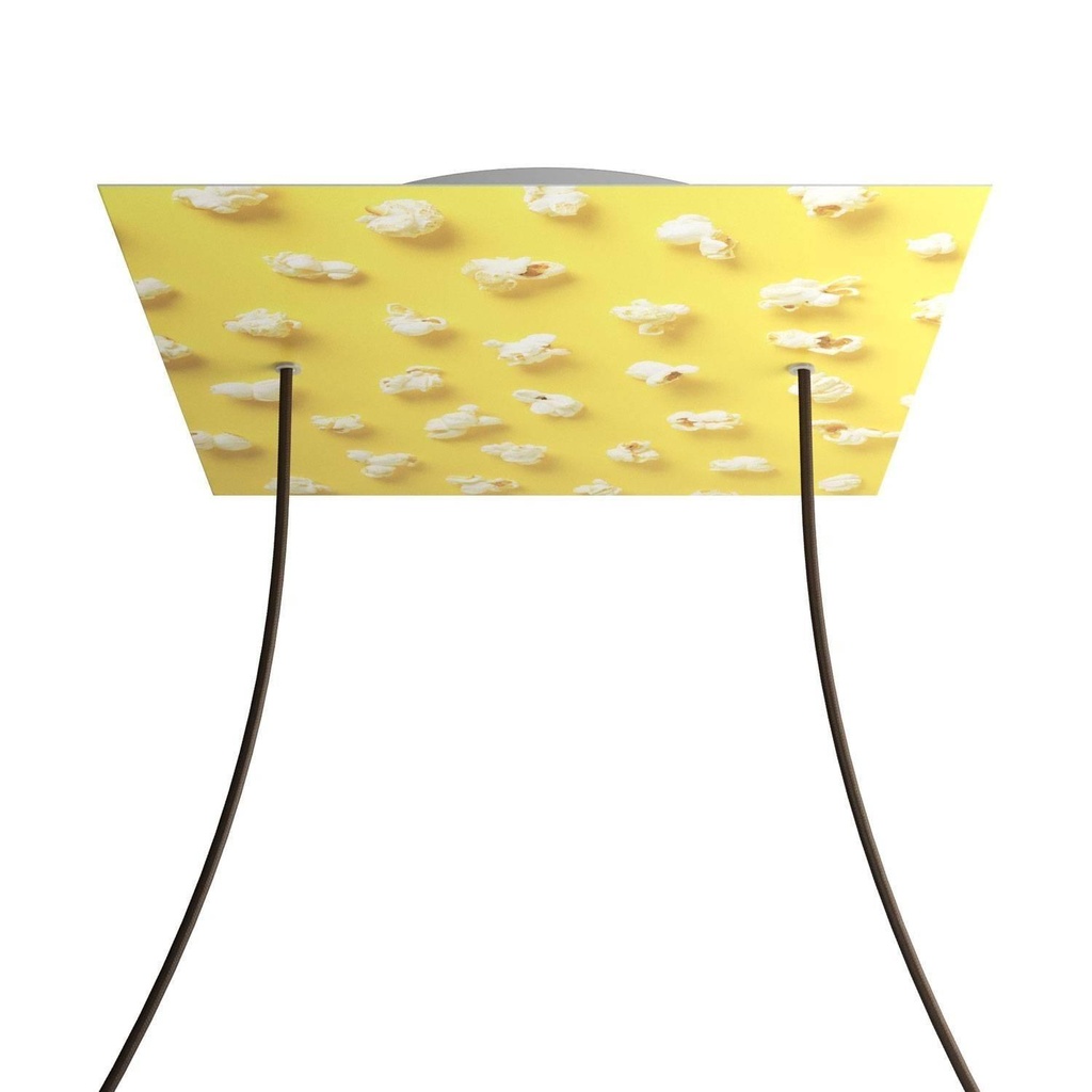 Rosone XXL Rose-One quadrato, 400 mm con 2 fori e 4 fori laterali -