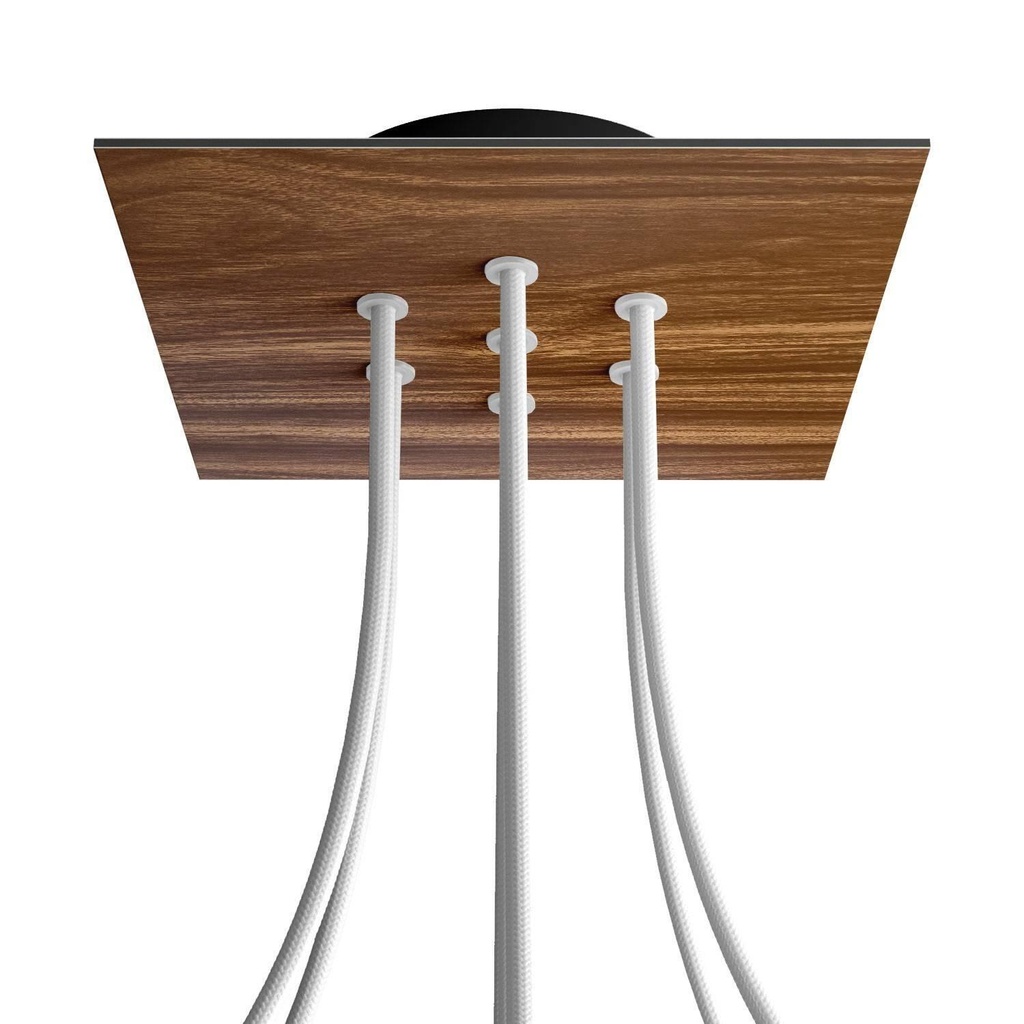 Rosone Rose-One quadrato, 200 mm con 7 fori e 4 fori laterali