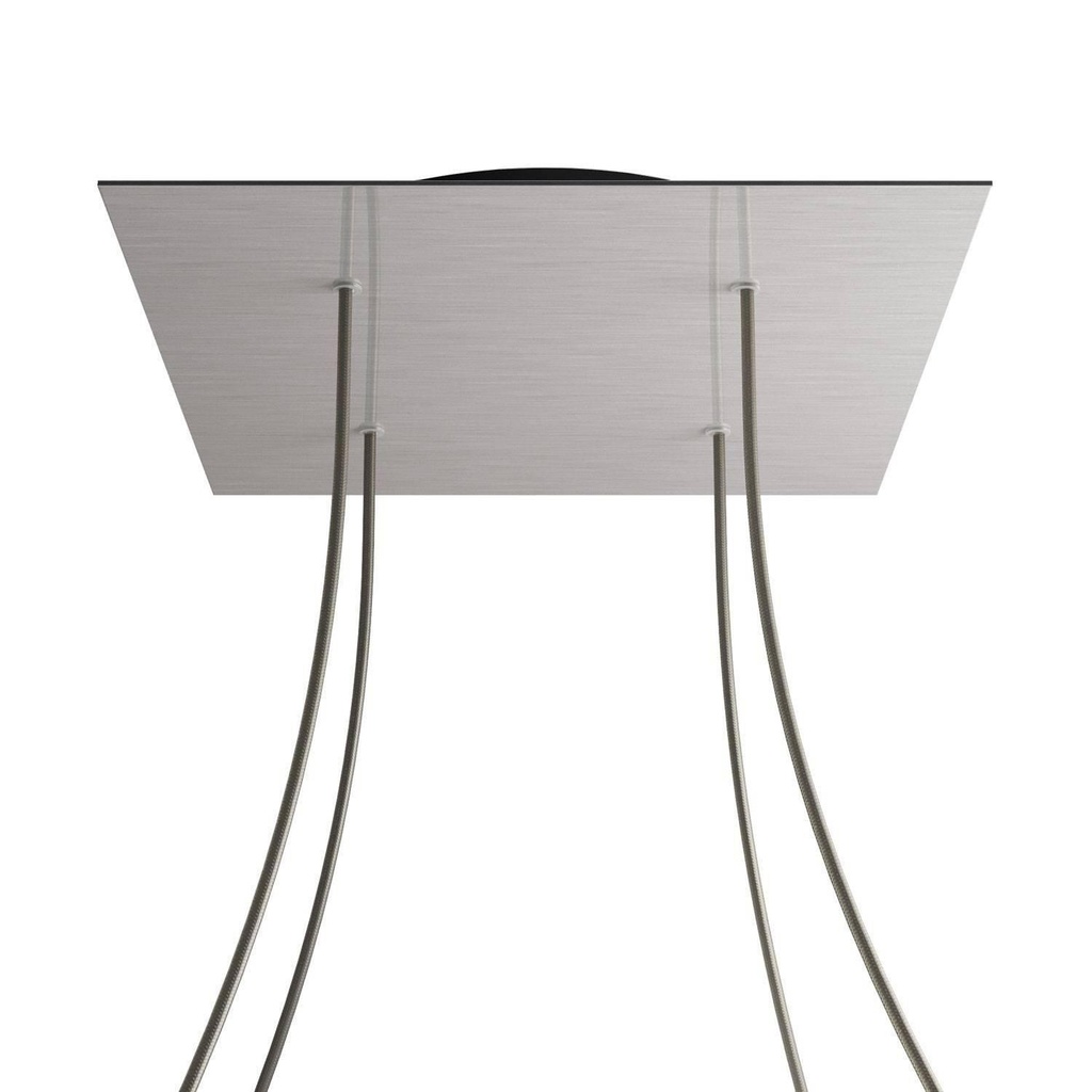 XXL Rose-One square rosette, 400 mm with 4 holes and 4 side holes