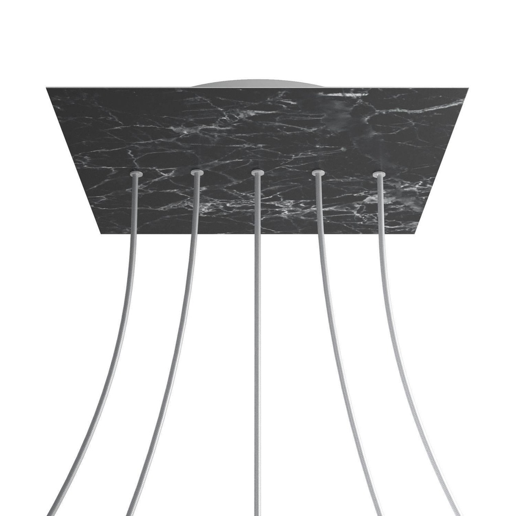 Rosone XXL Rose-One SMART quadrato, 400 mm con 5 fori in linea -