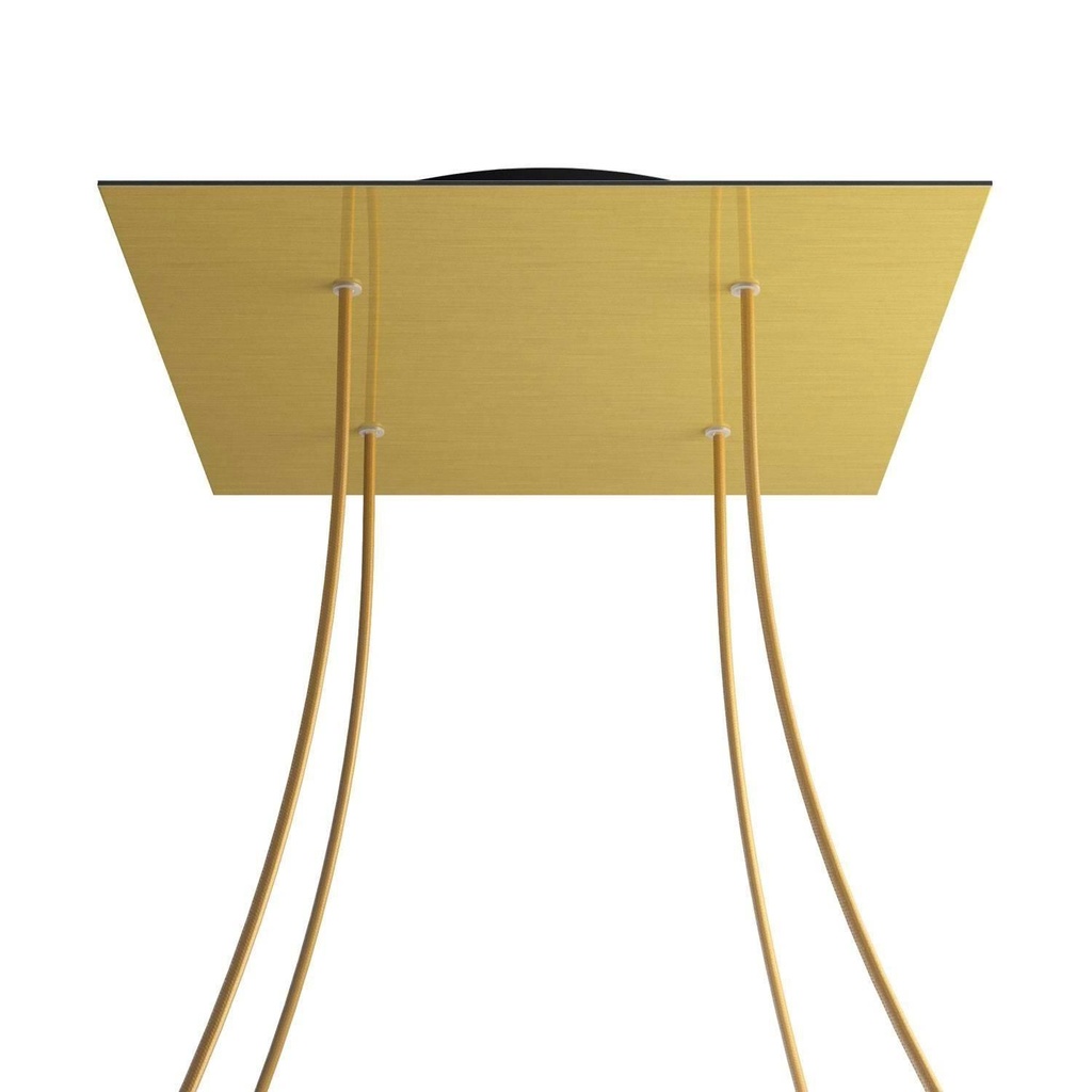 XXL Rose-One square rosette, 400 mm with 4 holes and 4 side holes