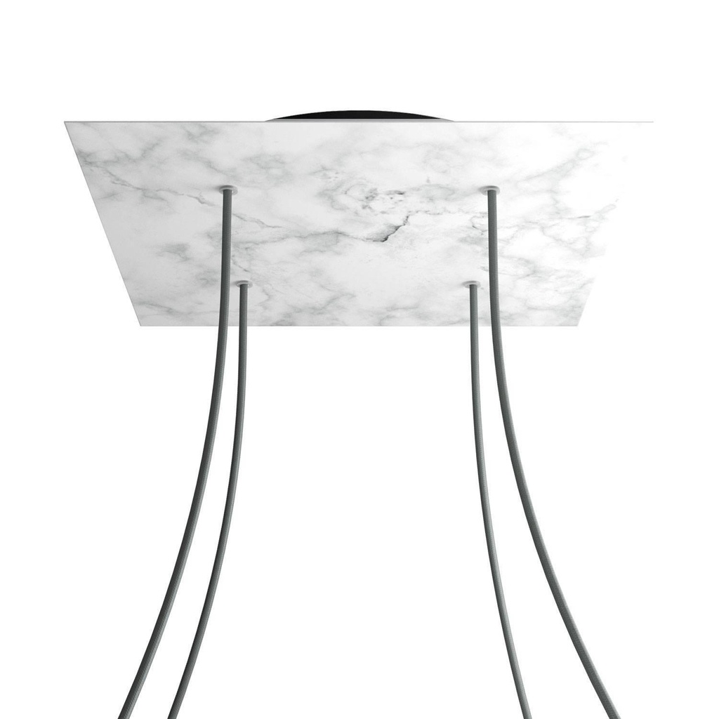 XXL Rose-One square rosette, 400 mm with 4 holes and 4 side holes