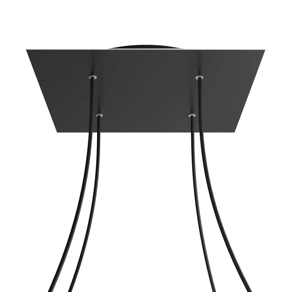 XXL Rose-One square rosette, 400 mm with 4 holes and 4 side holes