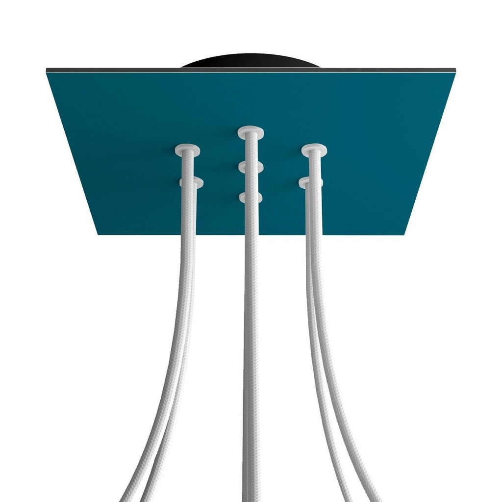 Rose-One square rosette, 200 mm with 7 holes and 4 side holes