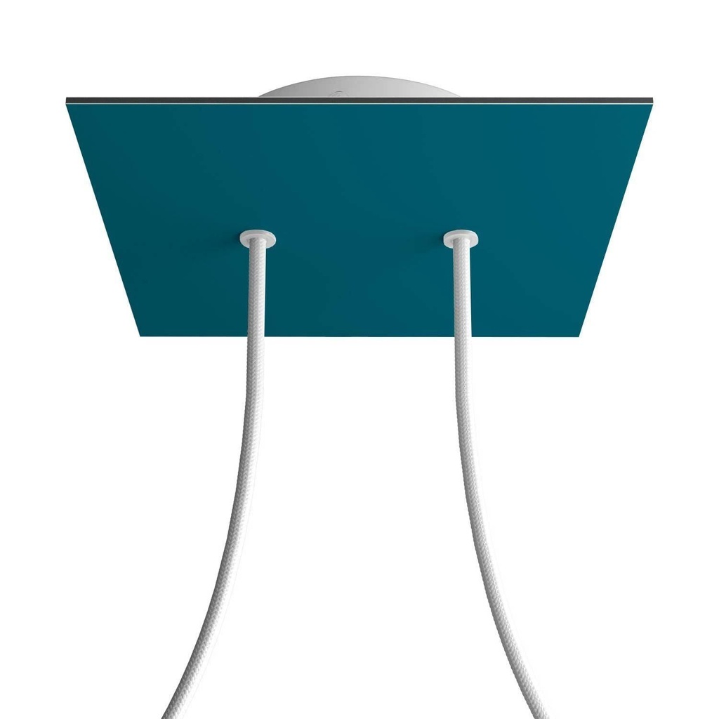 [8050997074432] Rosone Rose-One quadrato, 200 mm con 2 fori e 4 fori laterali