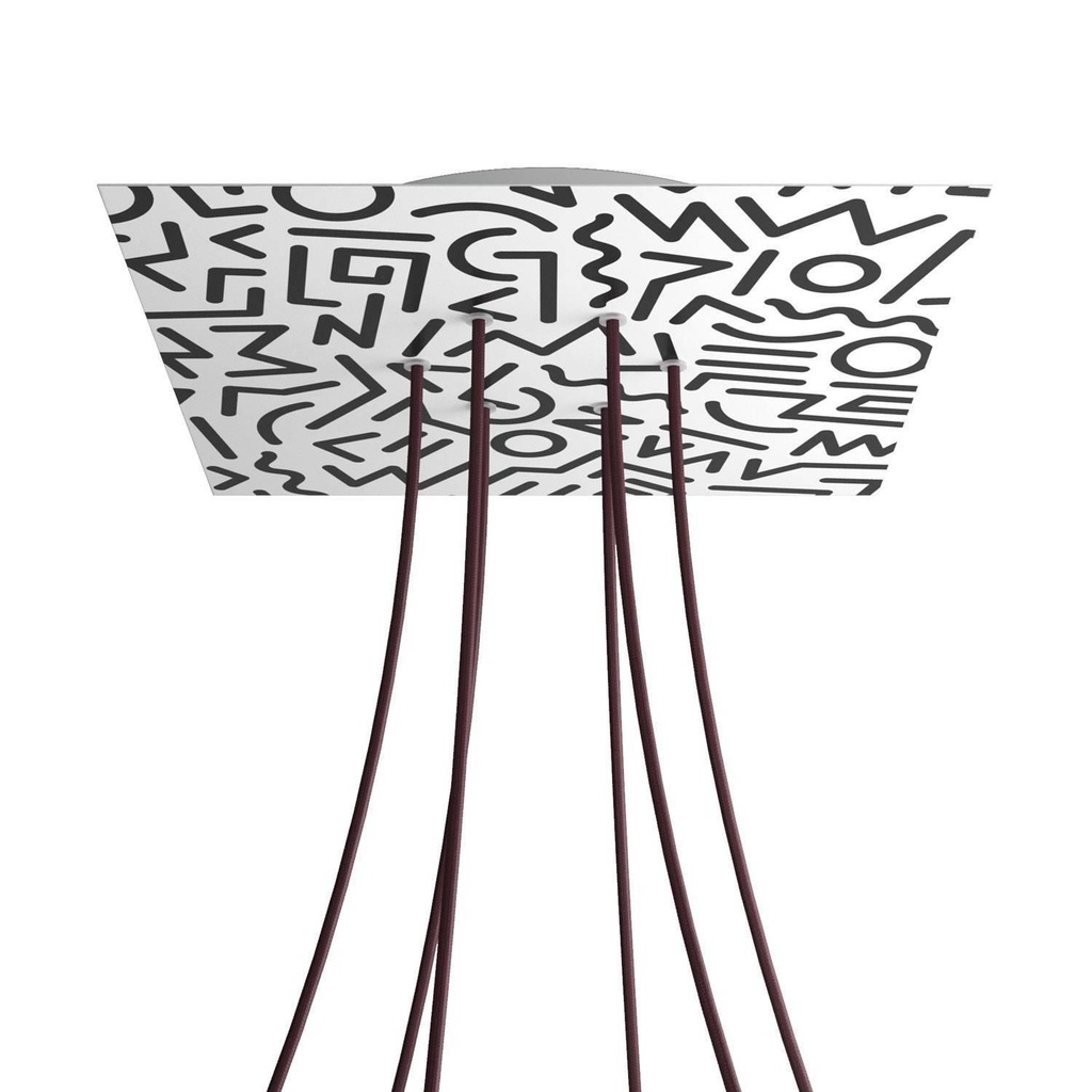 XXL Rose-One square rosette, 400 mm with 6 holes and 4 side holes -