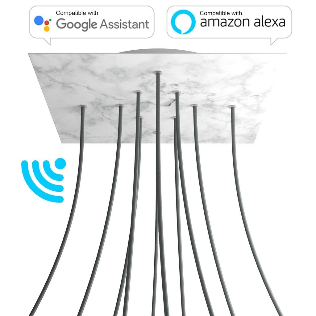 Rosone XXL Rose-One SMART quadrato, 400 mm con 10 fori - compatibile