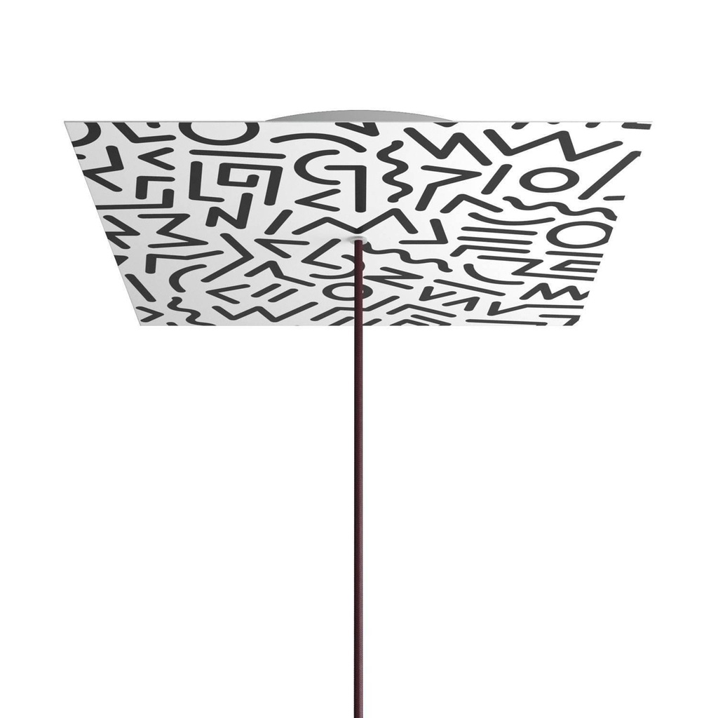 Rosone XXL Rose-One quadrato, 400 mm con 1 foro e 4 fori laterali -