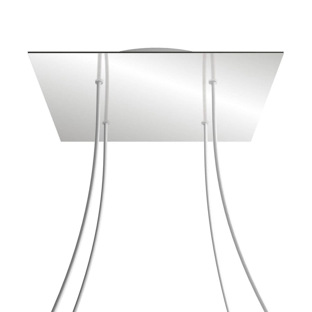 XXL Rose-One square rosette, 400 mm with 4 holes and 4 side holes