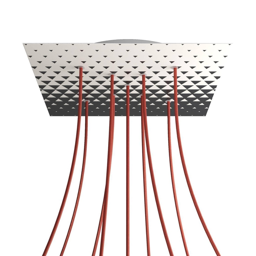 Rosone XXL Rose-One quadrato, 400 mm con 9 fori a X e 4 fori