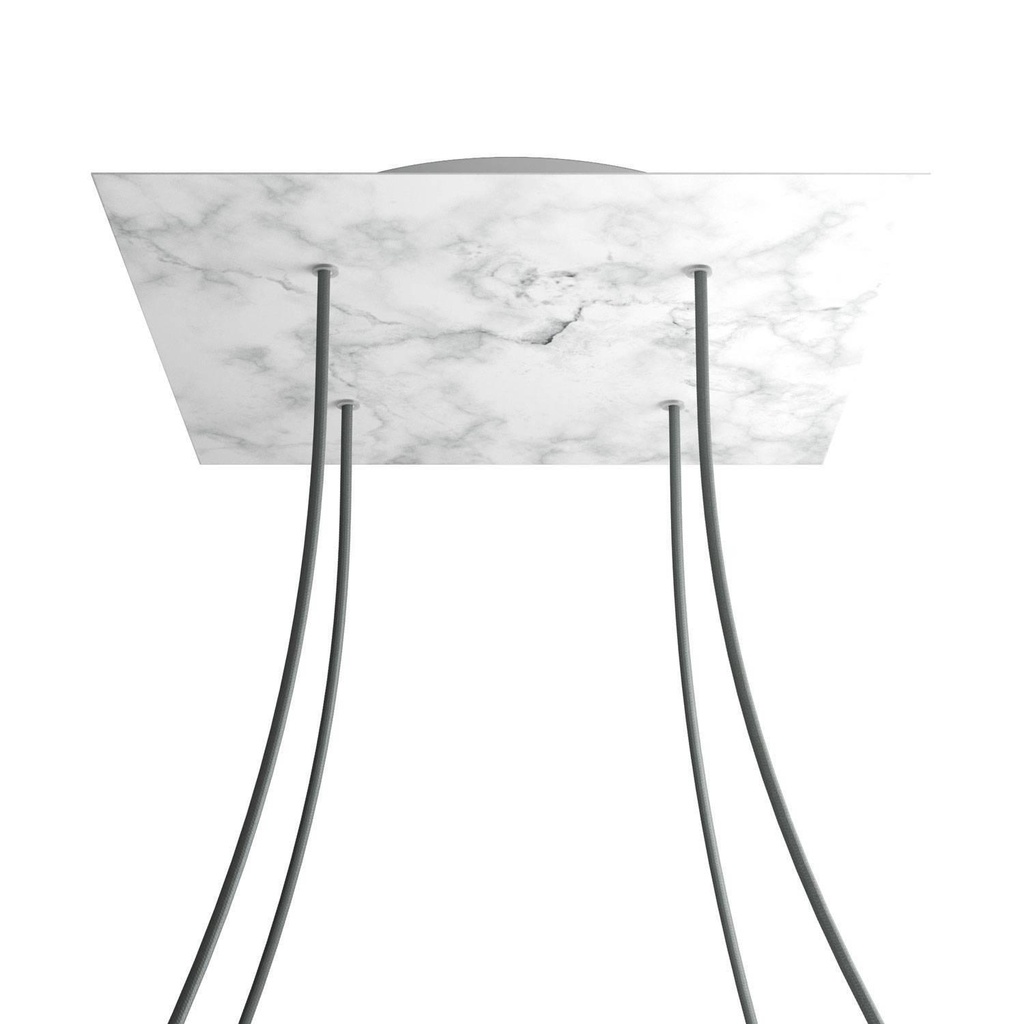 XXL Rose-One square rosette, 400 mm with 4 holes and 4 side holes