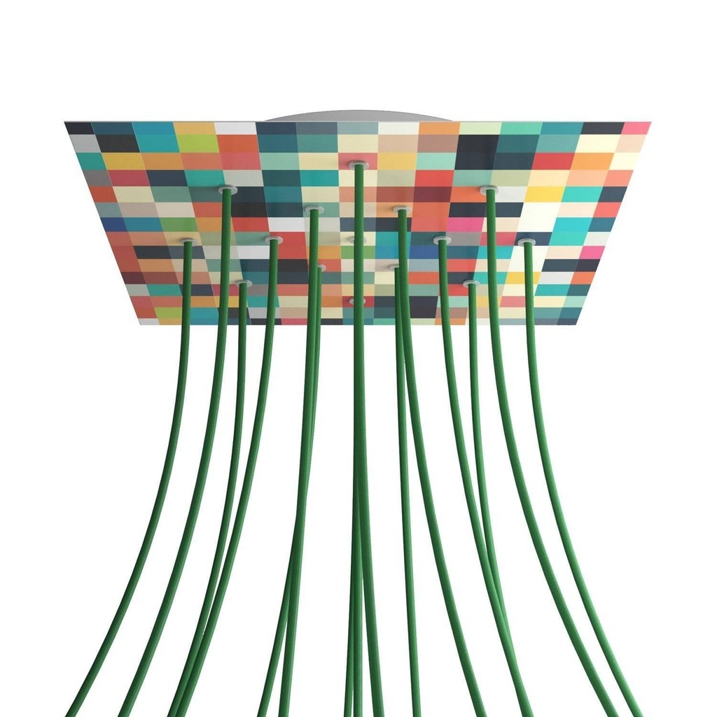 XXL Rose-One square rosette, 400 mm with 15 holes and 4 side holes -