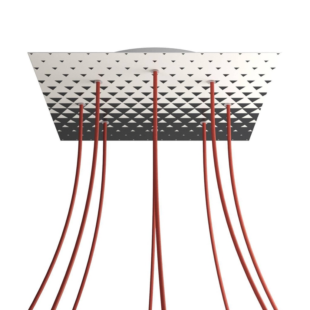 [8057730846172] XXL Rose-One square rosette, 400 mm with 8 holes and 4 side holes -