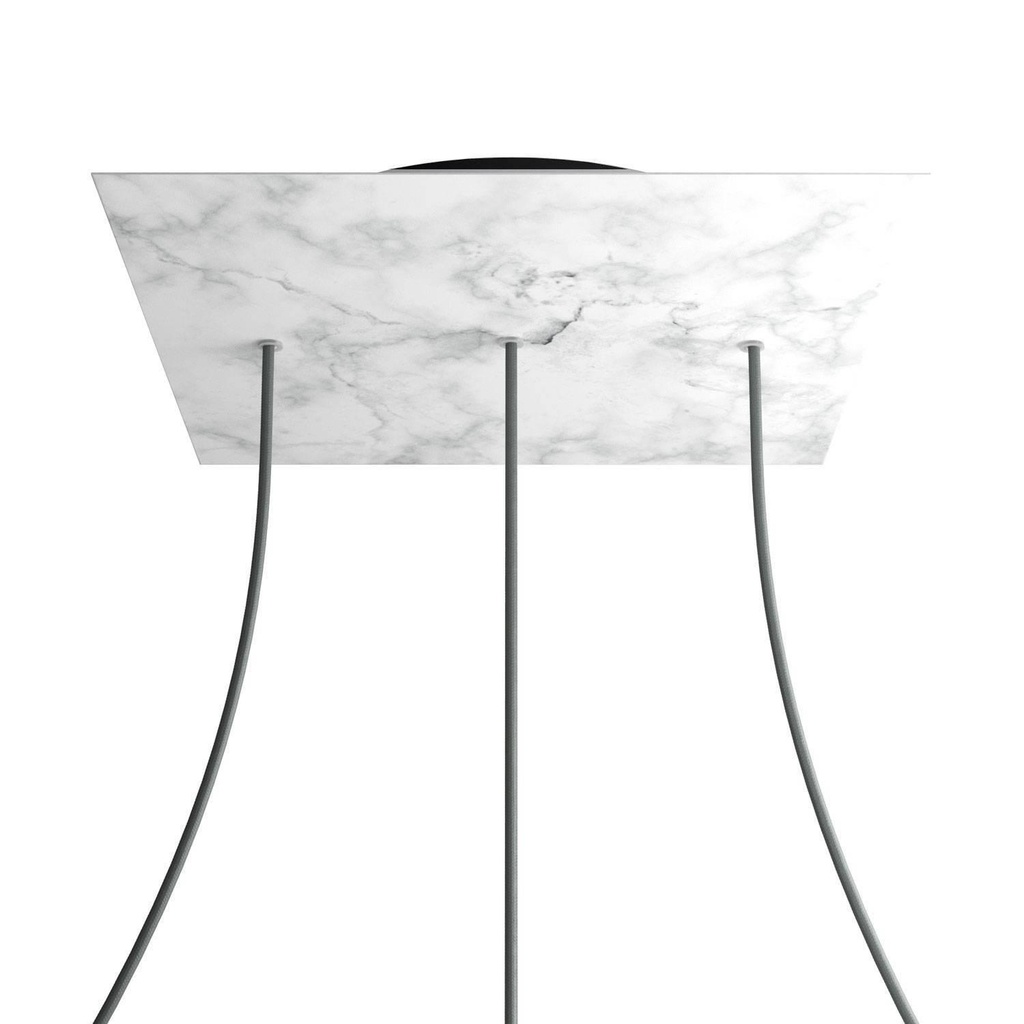 XXL Rose-One square rosette, 400 mm with 3 holes in line and 4 holes