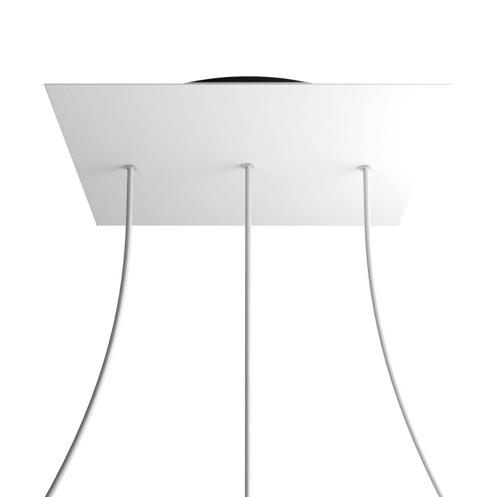 Rosone XXL Rose-One quadrato, 400 mm con 3 fori in linea e 4 fori