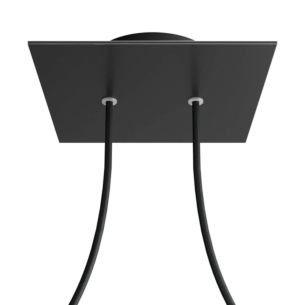 [8050997075958] Rosone Rose-One quadrato, 200 mm con 2 fori e 4 fori laterali