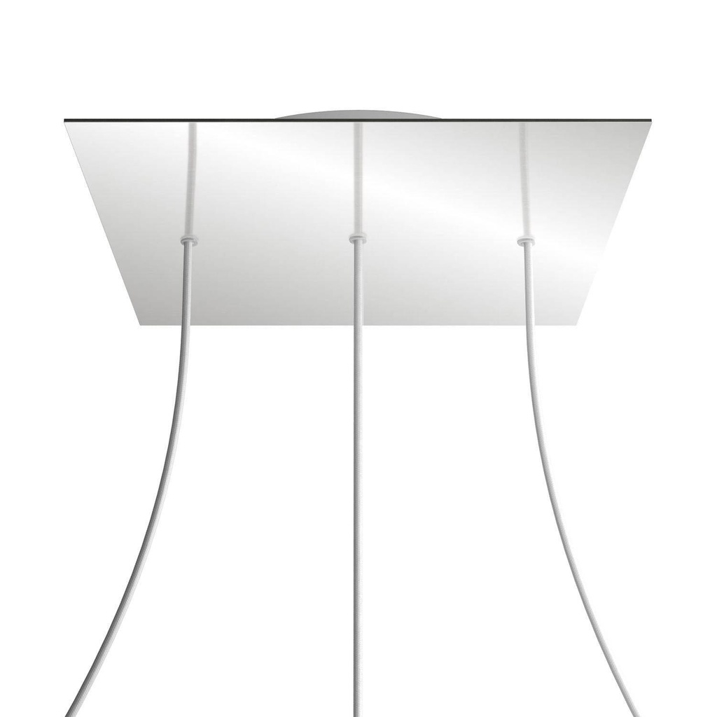 Rosone XXL Rose-One quadrato, 400 mm con 3 fori in linea e 4 fori