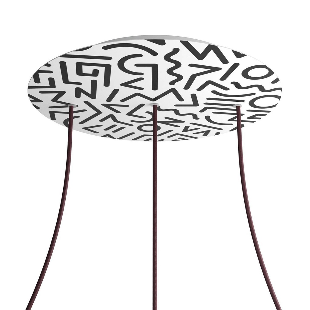 Rosone XXL Rose-One rotondo, diametro 400 mm con 3 fori in linea e 4