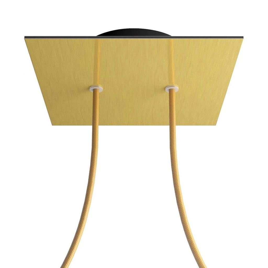 [8050997077792] Rosone Rose-One quadrato, 200 mm con 2 fori e 4 fori laterali