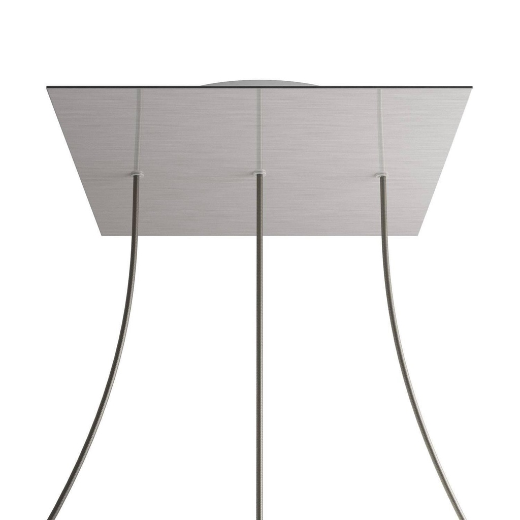 Rosone XXL Rose-One quadrato, 400 mm con 3 fori in linea e 4 fori