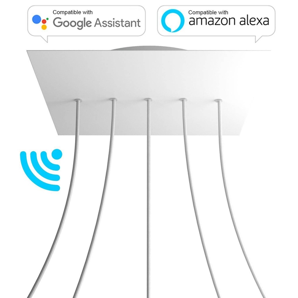 Rosone XXL Rose-One SMART quadrato, 400 mm con 5 fori in linea -