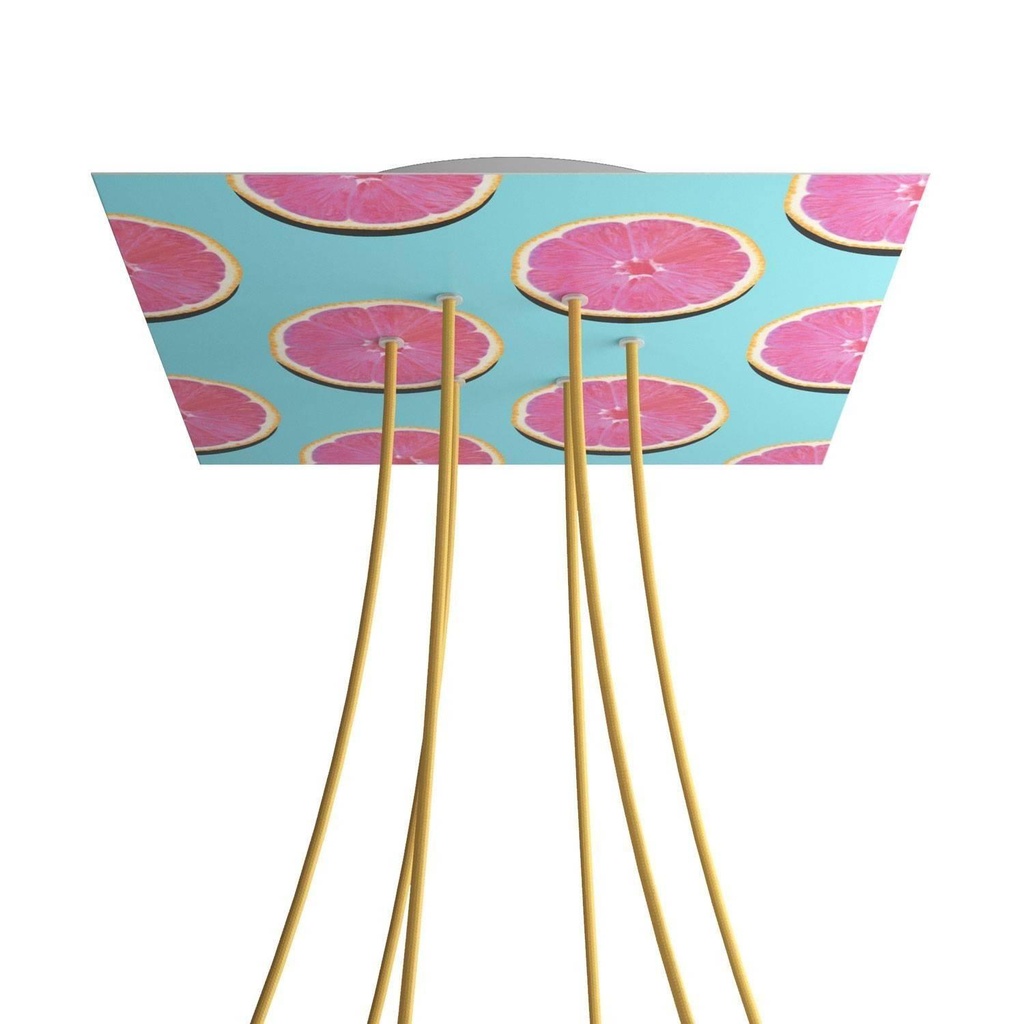 [8057730845939] XXL Rose-One square rosette, 400 mm with 6 holes and 4 side holes -