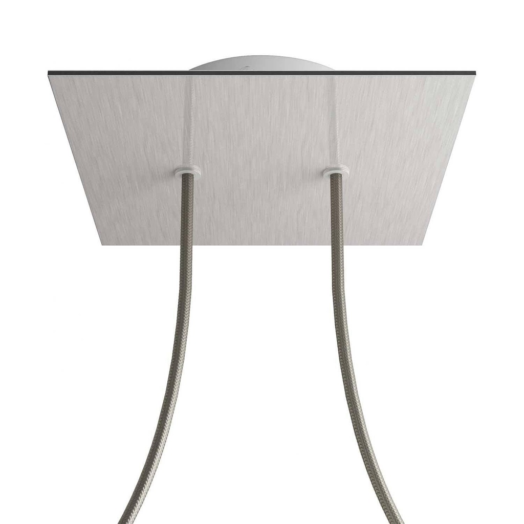 [8057730862677] Rosone Rose-One quadrato, 200 mm con 2 fori e 4 fori laterali