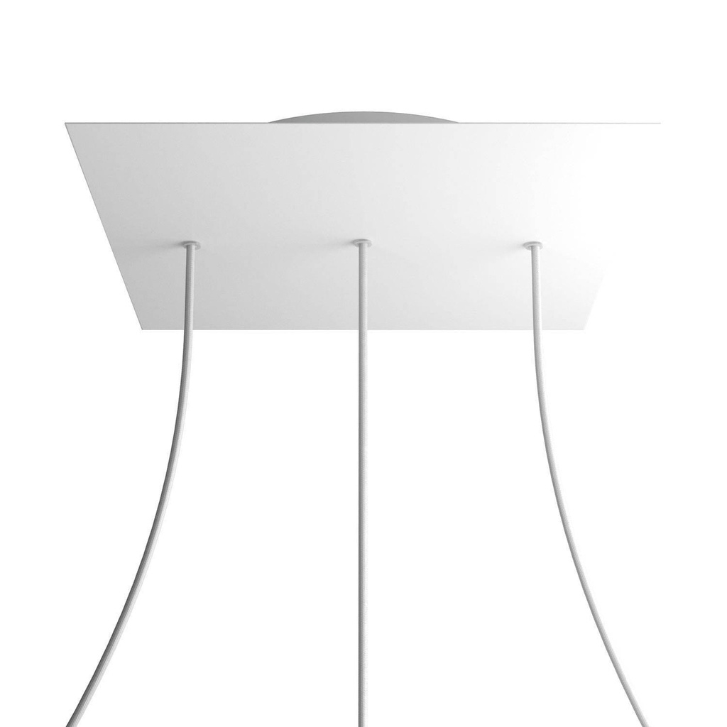 Rosone XXL Rose-One quadrato, 400 mm con 3 fori in linea e 4 fori