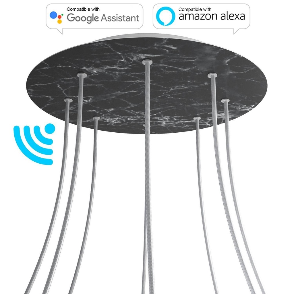 Rosone XXL Rose-One SMART rotondo, diametro 400 mm con 8 fori -