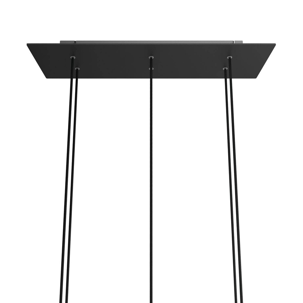 Rose-One rectangular XXL rosette with 6 holes and 6 side holes,