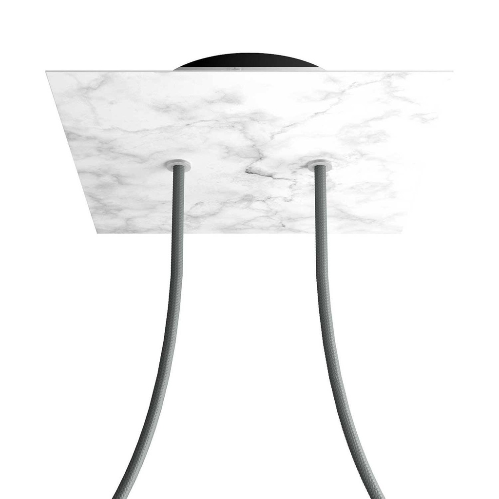 [8050997076870] Rosone Rose-One quadrato, 200 mm con 2 fori e 4 fori laterali