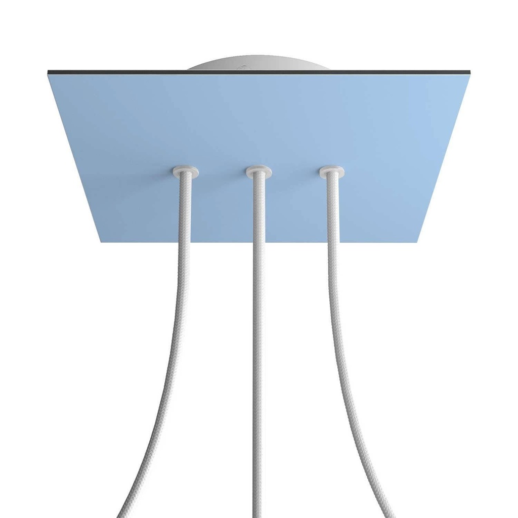 Rose-One square rosette, 200 mm with 3 in-line holes and 4 side holes