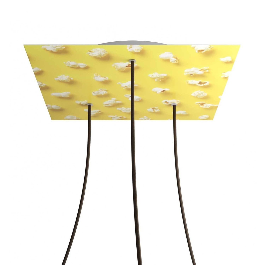 Rosone XXL Rose-One quadrato, 400 mm con 3 fori e 4 fori laterali -