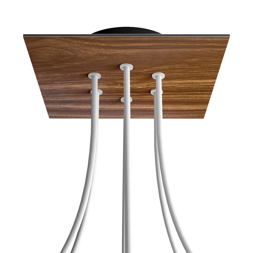 Rose-One square rosette, 200 mm with 6 holes and 4 side holes