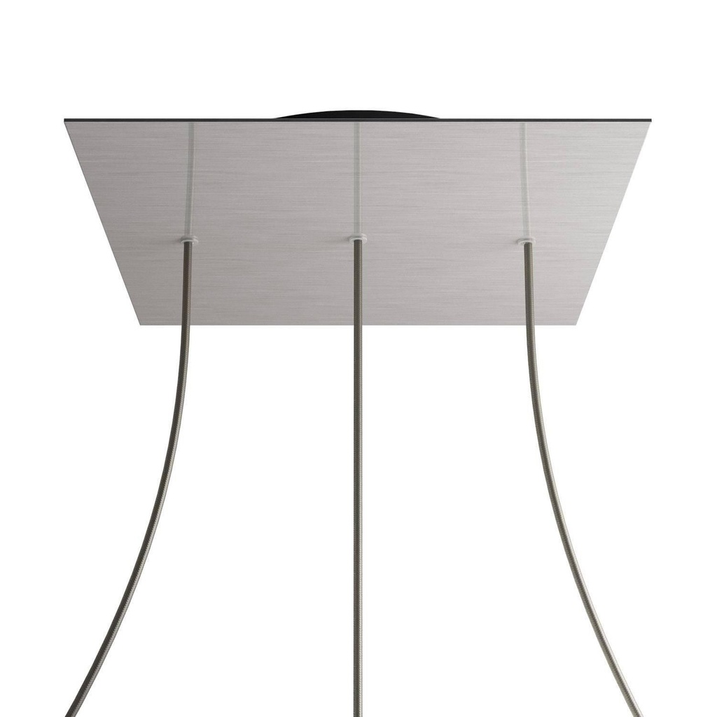 Rosone XXL Rose-One quadrato, 400 mm con 3 fori in linea e 4 fori