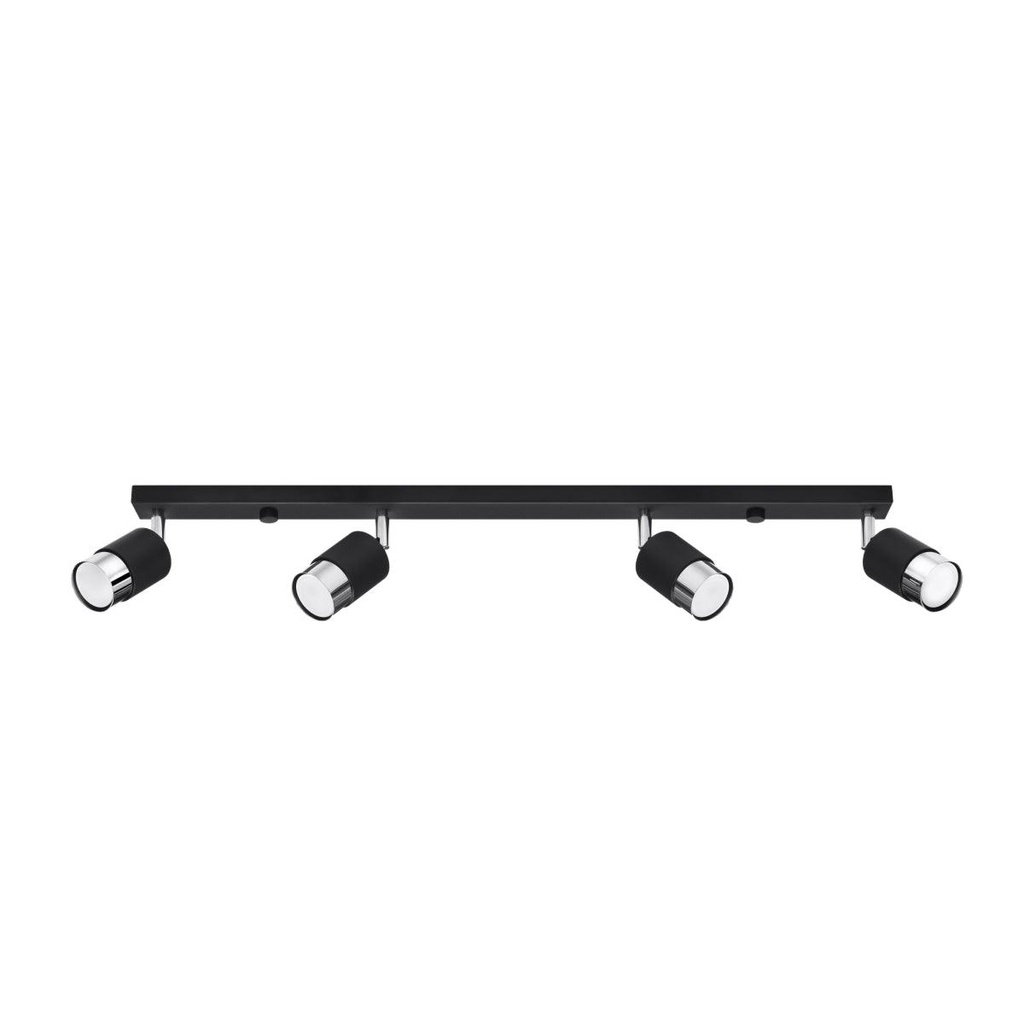 [SL.1067] Lampada da soffitto NERO 4 nero/cromo