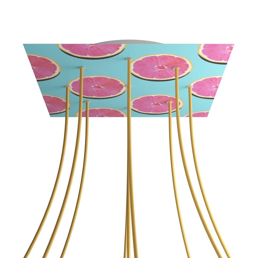 Rosone XXL Rose-One quadrato, 400 mm con 9 fori e 4 fori laterali -