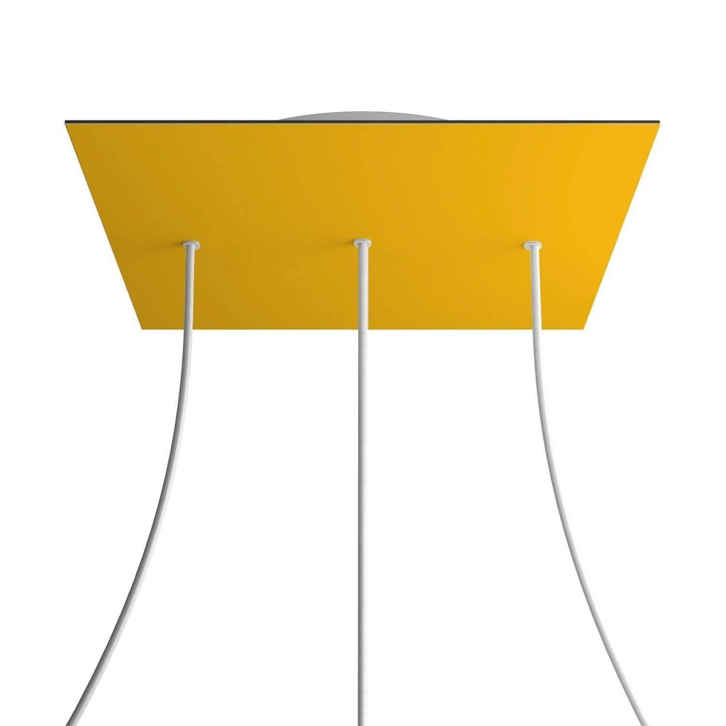 XXL Rose-One square rosette, 400 mm with 3 holes in line and 4 holes