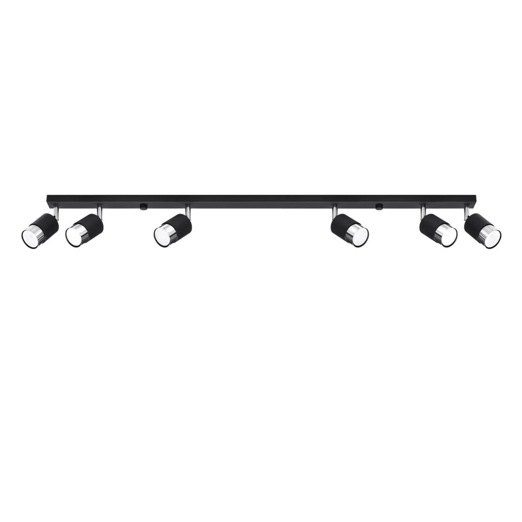 [SL.1068] NERO 6 ceiling light black/chrome