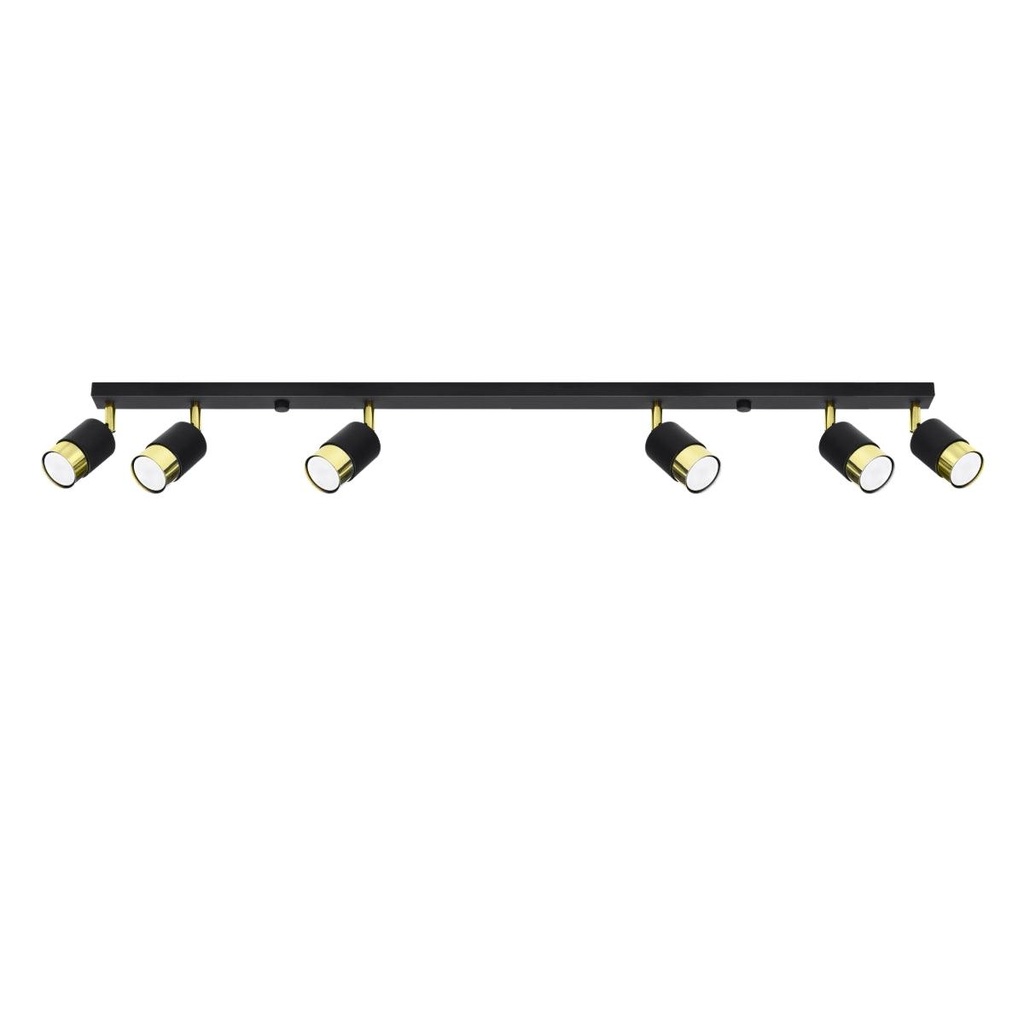 [SL.1073] Lampada da soffitto NERO 6 nero/oro