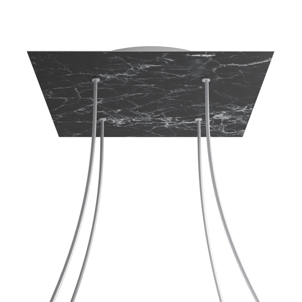 XXL Rose-One square rosette, 400 mm with 4 holes and 4 side holes