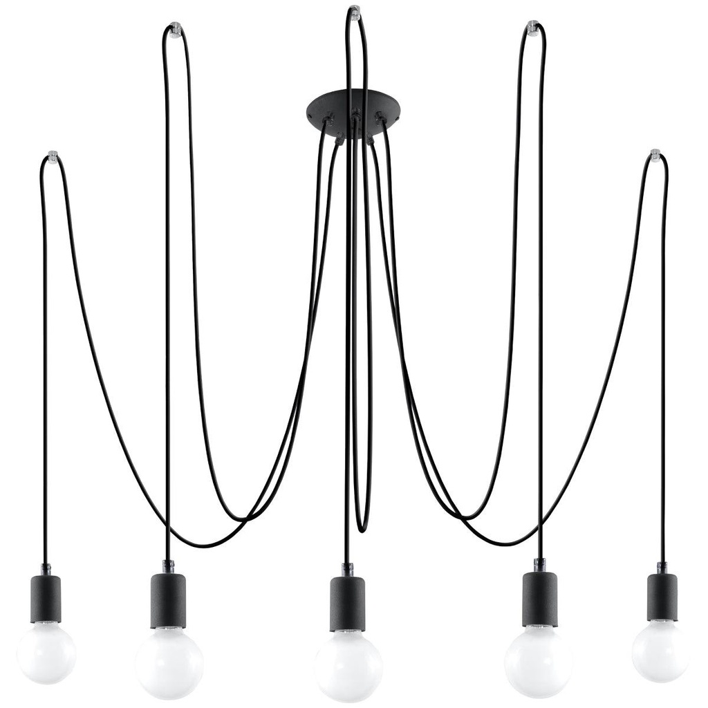 EDISON 5 Lampadario nero